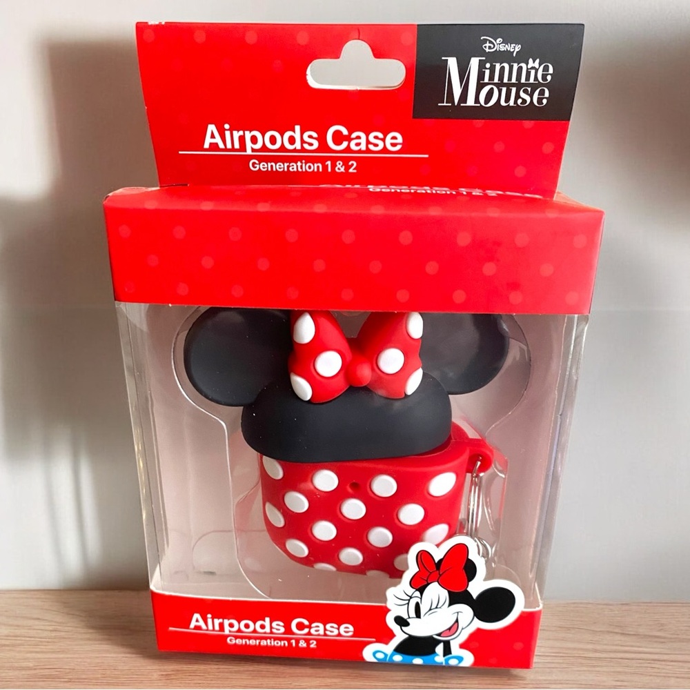 Disney Minnie Mouse AirPods Case W/ Minnie Clip-keychain